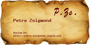 Petre Zsigmond névjegykártya